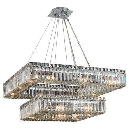 Kalco Allegri Quadro (18 + 27) Inch 2 Tier Pendant 11782-010-FR001